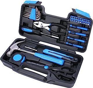 EFFICERE 40-Piece All Purpose Household Tool Kit - Includes All Essential Tools for Home, Garage, Office and College - HD Photos